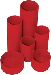 Flexo desk tidy plastic 6 compartment RH (Per 1) - Red