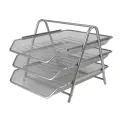 Wire Mesh 3Tier Letter Tray DLD01  - Silver image