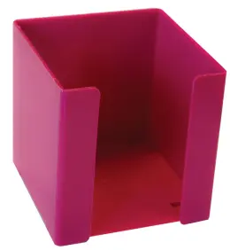 Disa memo paper cube holders plastic assorted colours DES32 (Per 1) - Pink