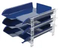 Bantex vision plastic letter tray stackable set of 3 B9414 (Per 1) - Blue image