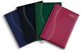 A5 PAGE-A-DAY DELUXE TWO TONE - S-STITCH / PADDED / CORNERS - Grey/black
