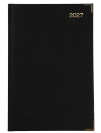 A4 PAGE-A-DAY EXECUTIVE - PADDED / PERIMETER STITCHED / CORNERS - Black