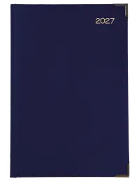 A4 PAGE-A-DAY EXECUTIVE - PADDED / PERIMETER STITCHED / CORNERS - Navy Blue
