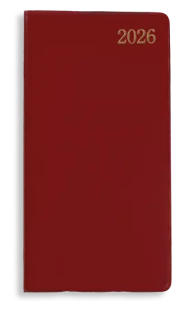 SAD3 WEEK-TO-VIEW SLIMLINE - VINYL / PADDED   - Burgundy