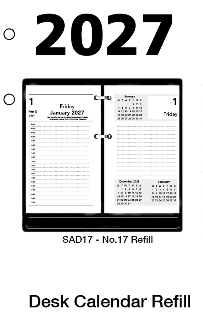 SAD Minidex Desk Calendar Refill W44