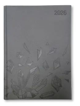 Sad Nappa Diary Padded Deboss Pattern Page-A-Day A5 210mmx148mm - Grey