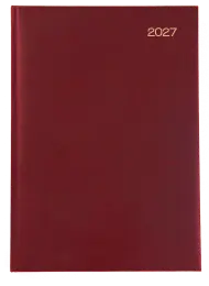 A5 PAGE-A-DAY - PADDED / PERIMETER STITCHED - Burgundy