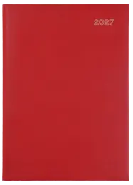 A4 PAGE-A-DAY - PADDED / PERIMETER STITCHED - Red