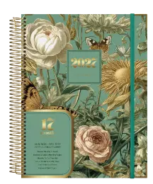SAD PA4 Weekly 17-Month Planner Printed Caselining Laminated (432681) - Green
