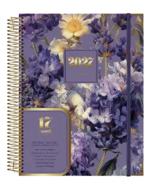 SAD PA4 Weekly 17-Month Planner Printed Caselining Laminated (432681) - Purple