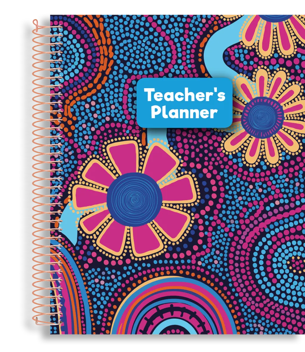 SAD PA4 Teachers Planner 6 Tab Divider Inner Pocket PVS Storage Pocket Ruler Printed Caselining Matt Laminated (432682) - Paisley