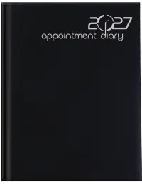 APPOINTMENT DIARY - PADDED / NO PERIMETER STITCH - Black