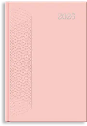 A4 PAGE-A-DAY - PADDED / PRINTED CASELINING - MATT LAMINATED / SPOT GLOSS  - Blush