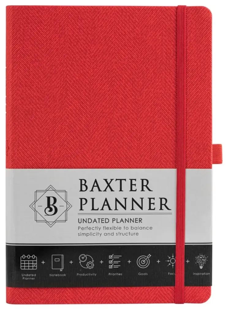 Baxter Undated Planner LuxLeather - Red
