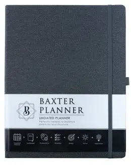 Baxter A4 Undated Planner LuxLeather - Black
