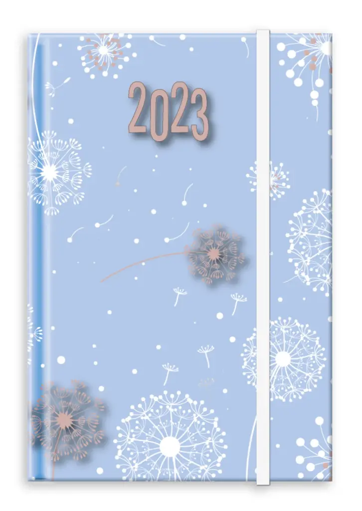 SAD A5 Page-A-Day Printed Caselining Laminated & Elastic Band 433391 - Dandelions