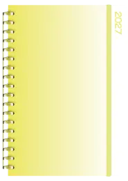 A4 Page-A-Day Ombre PVC Cover Wirobound Elastic Band (436001) - Yellow