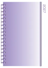 A4 Page-A-Day Ombre PVC Cover Wirobound Elastic Band (436001) - Purple