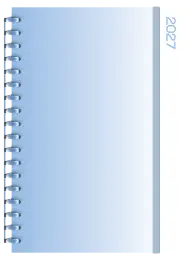 A4 Page-A-Day Ombre PVC Cover Wirobound Elastic Band (436001) - Baby Blue