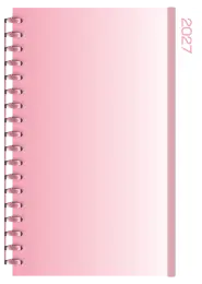 A5 Page-A-Day Ombre PVC Cover Wirobound Elastic Band (436002) - Pink