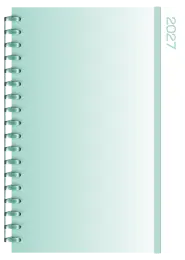A5 Page-A-Day Ombre PVC Cover Wirobound Elastic Band (436002) - Mint
