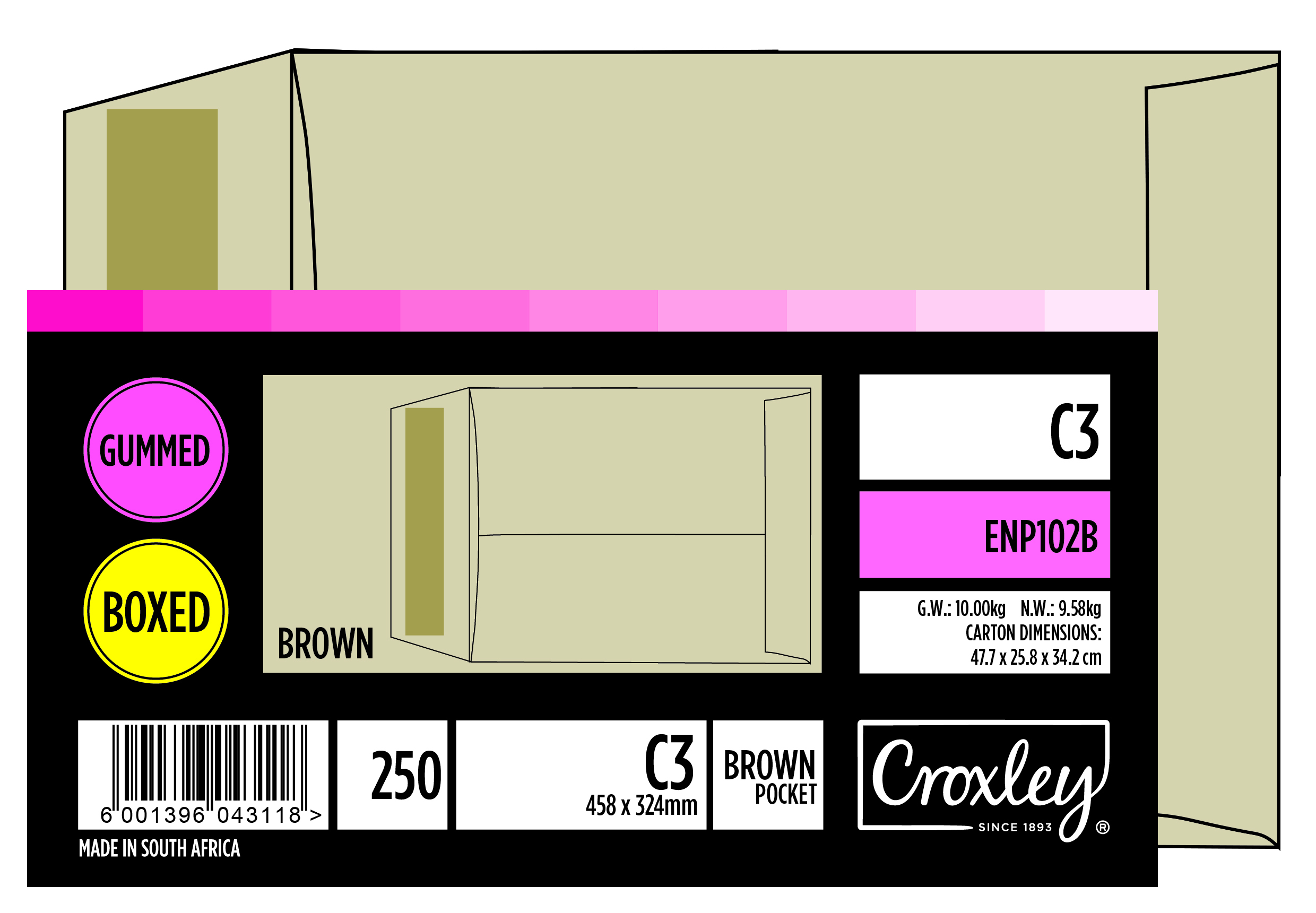 Croxley Brown Envelope C3 324mmx458mm JD102B/ENP102B (Singles