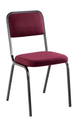 Rickstacker Side Chair-Black Epoxy Frame-4 Legged - Contract Burgundy
