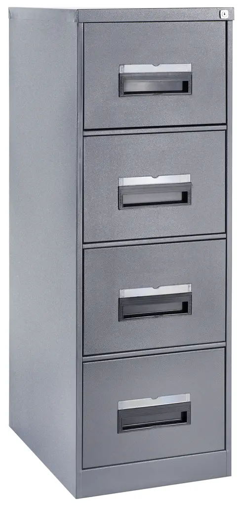 Filing cabinet, 4 Drawer (1320Hx470Wx630D) - Hammer Grey