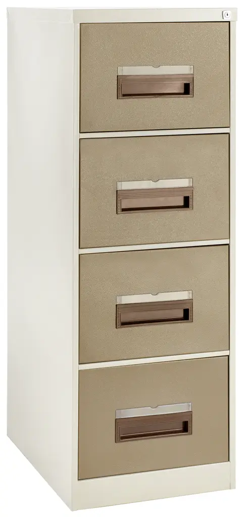 Filing cabinet, 4 Drawer (1320Hx470Wx630D) - Ivory/Karoo