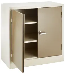 Stationery Cupboard, 2 Shelves (900Hx900Wx450D) - Ivory/Karoo