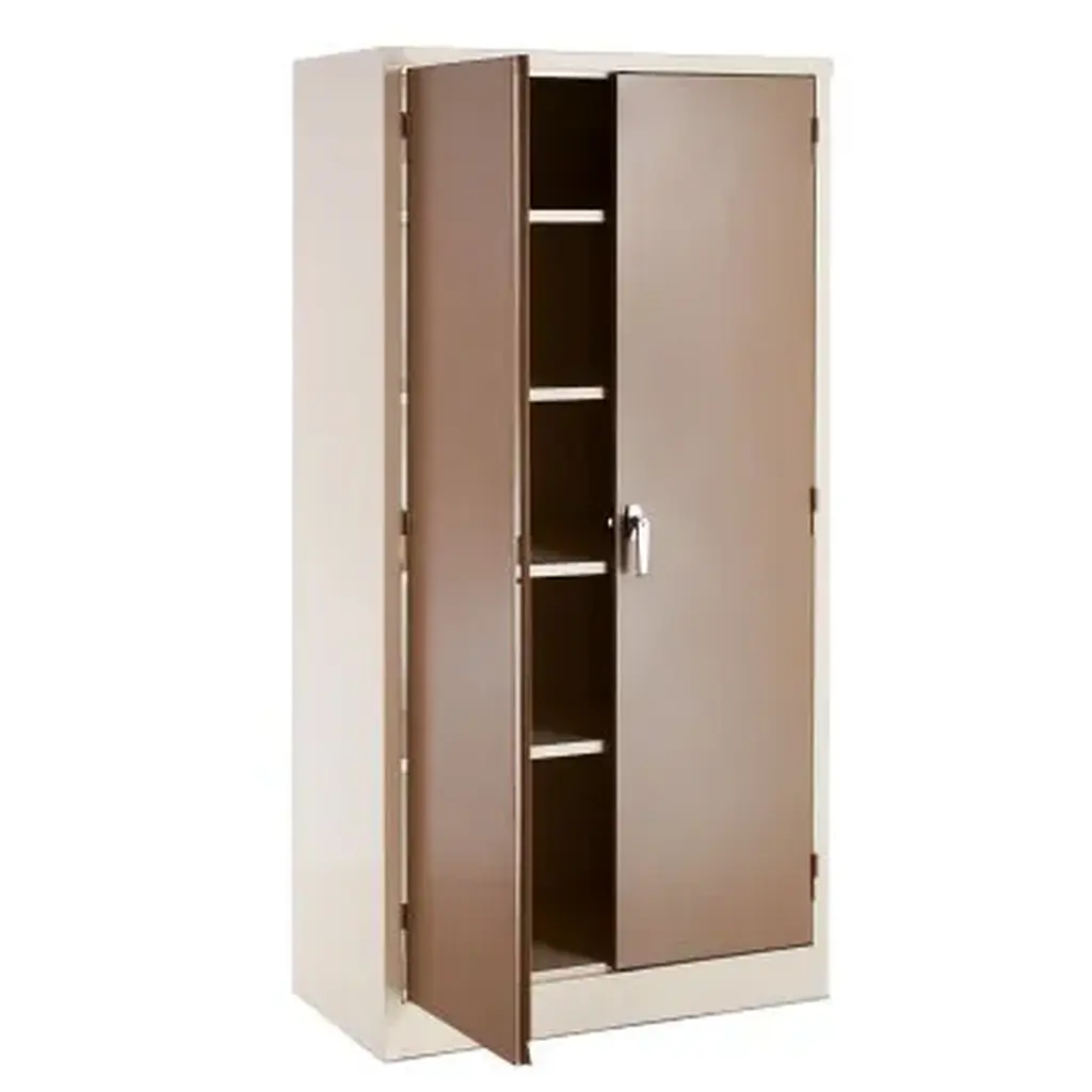 Stationery Cupboard, 4 Shelves (1800Hx900Wx450D) - Ivory/Karoo