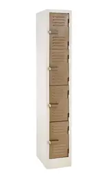 Locker, 4 Compartment (1800Hx300Wx450D) - Ivory/Karoo