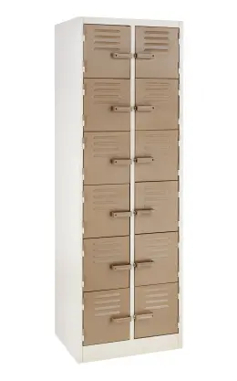 12 Compartment Locker 1800Hx600Wx450D - Ivory/Karoo