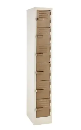 6 Compartment Locker 1800Hx300Wx450D - Ivory/Karoo