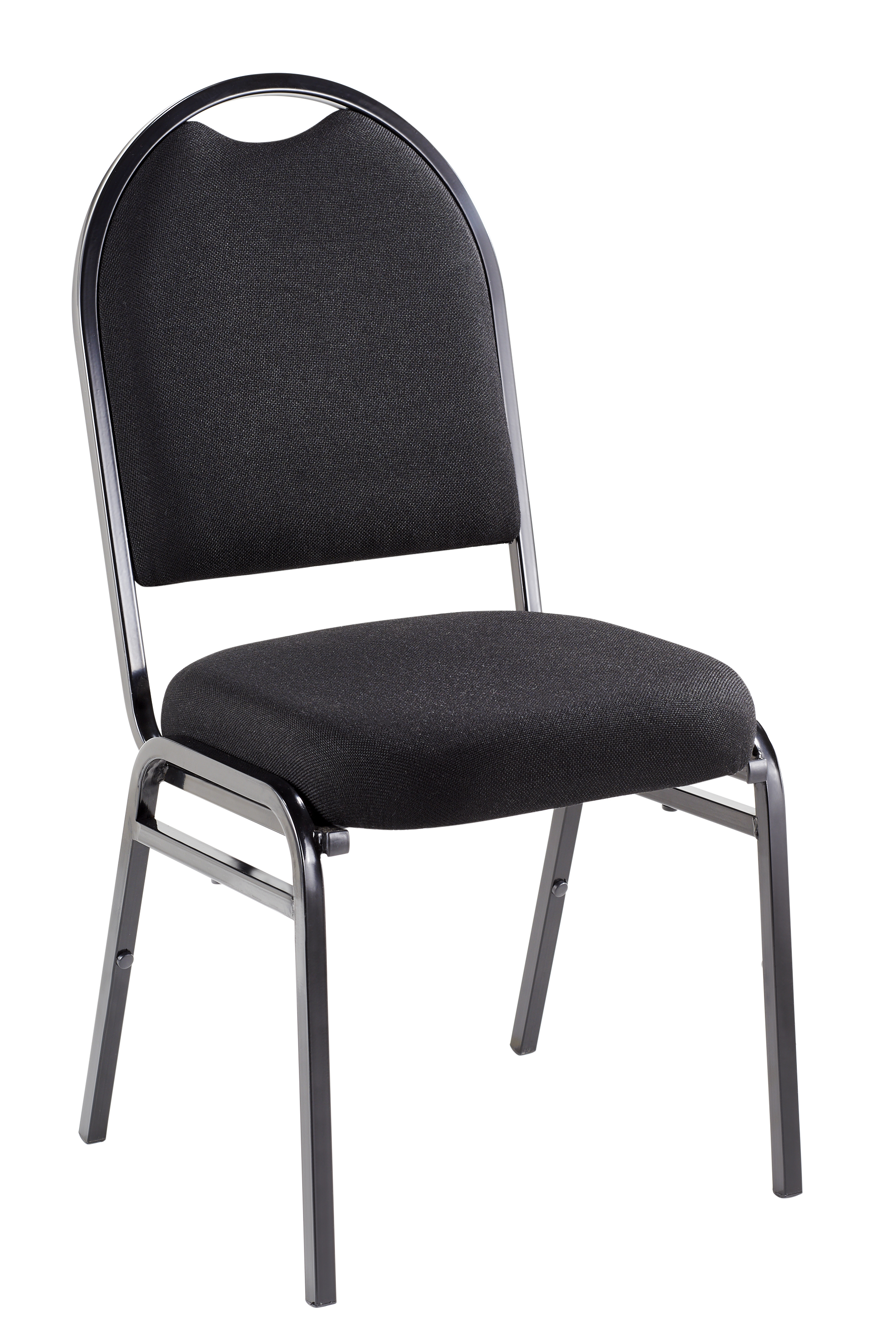 Banquet Side Chair-Black Epoxy Frame-4 Legged - Contract Black