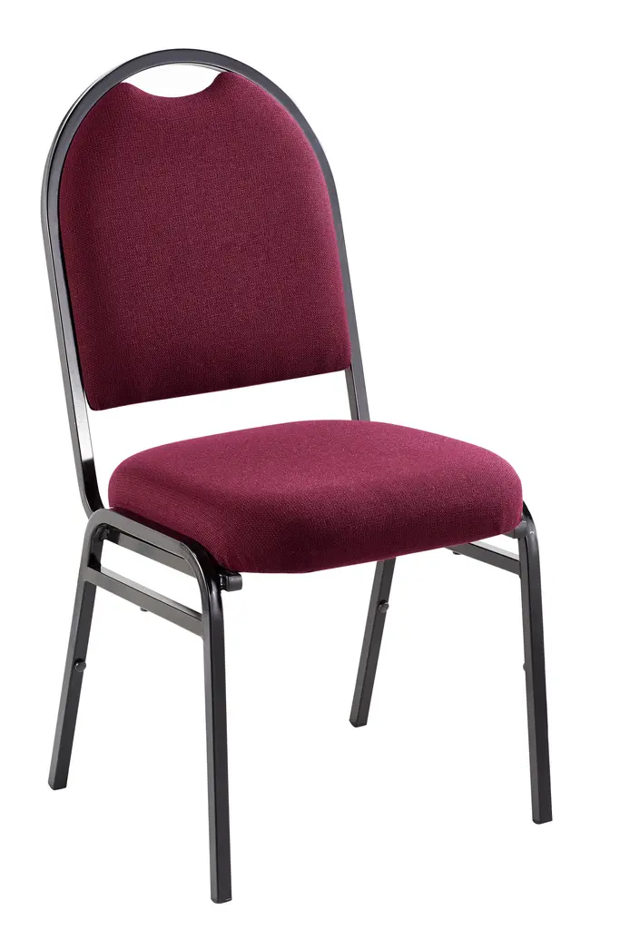 Banquet Side Chair-Black Epoxy Frame-4 Legged - Contract Burgundy