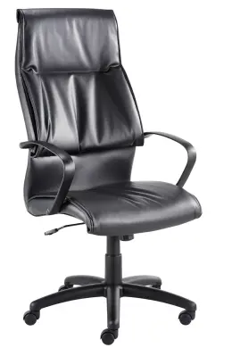 7600 Highback Chair - Swivel and Tilt Mechanism - Nylon Base - Flexi Arms - Black Bonded Leather