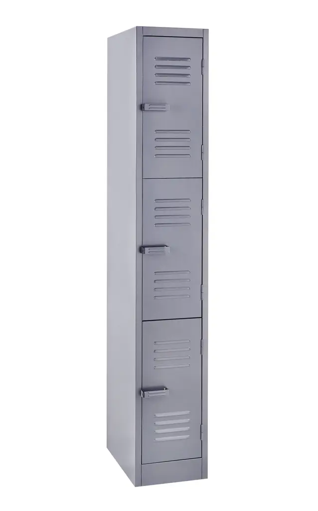 Locker, 3 Compartment (1800Hx300Wx450D) - Hammer Grey