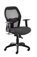 Xenon Mediumback Chair Full Synchro Mecanism Nylon Base 2D Adj Arms Black Mesh Back - Contract Black image