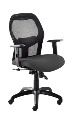 Xenon Mediumback Chair Full Synchro Mecanism Nylon Base 2D Adj Arms Black Mesh Back - Contract Black