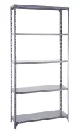 Steel Open Shelving Unit Assembled 1910Hx914Wx305D-5 Shelves - Hammer Grey image