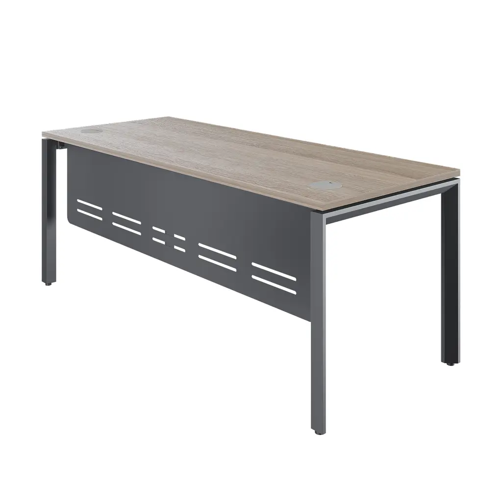 Novara Single Bench Desk 1800Wx750D , 25mm Top,with 50x50 Bevel grey steel U-leg
