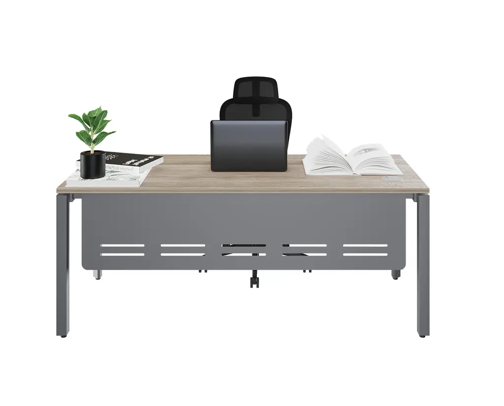Novara Single Bench Desk 1800Wx750D , 25mm Top,with 50x50 Bevel grey steel U-leg