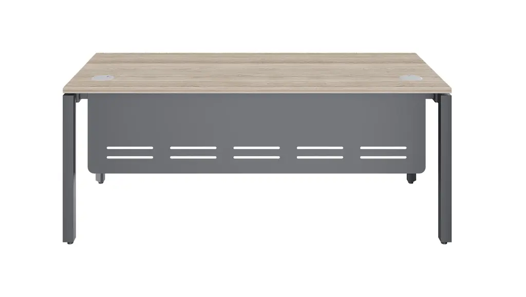 Novara Single Bench Desk 1800Wx750D , 25mm Top,with 50x50 Bevel grey steel U-leg