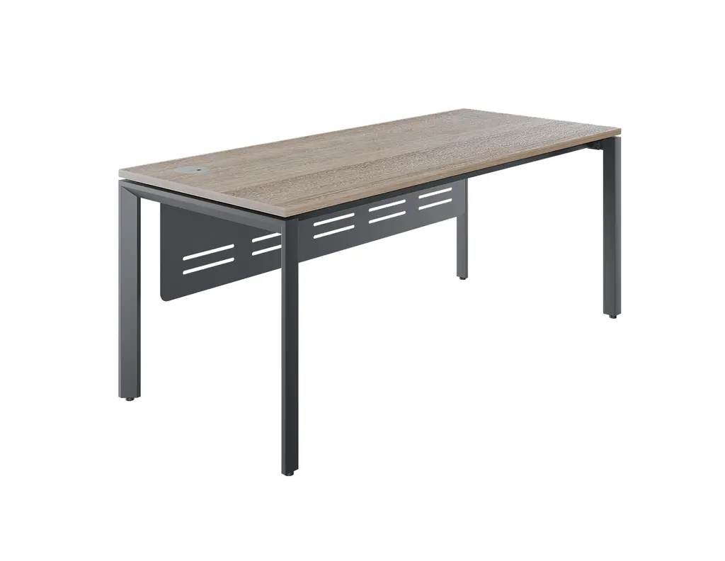 Novara Single Bench Desk 1800Wx750D , 25mm Top,with 50x50 Bevel grey steel U-leg