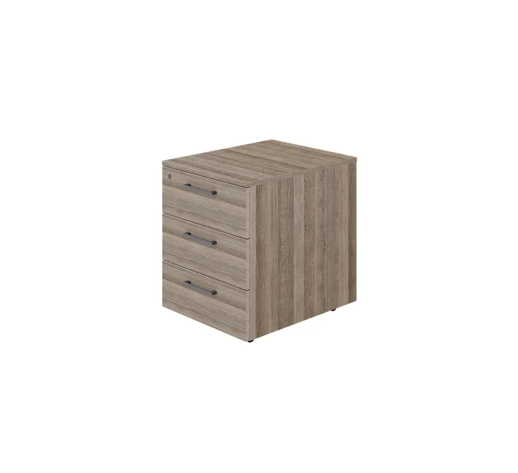 Novara Mobile Pedestal in Vintage Elm , Central Locking, 3 Drawers