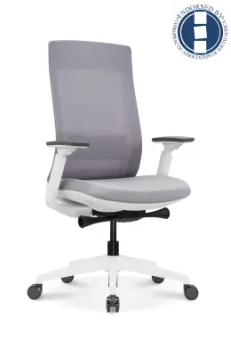 Bene Highback Operators Chair No Headrest - Synchro mechanism - Sliding seat mechanism - Nylon base - 3D arms - White (Each)
