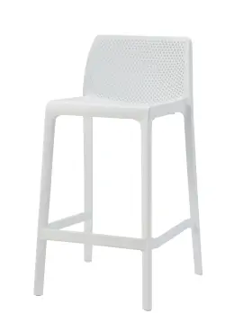 Tye 4 Legged Peforated Polyprop Bar Stool (Each) - White