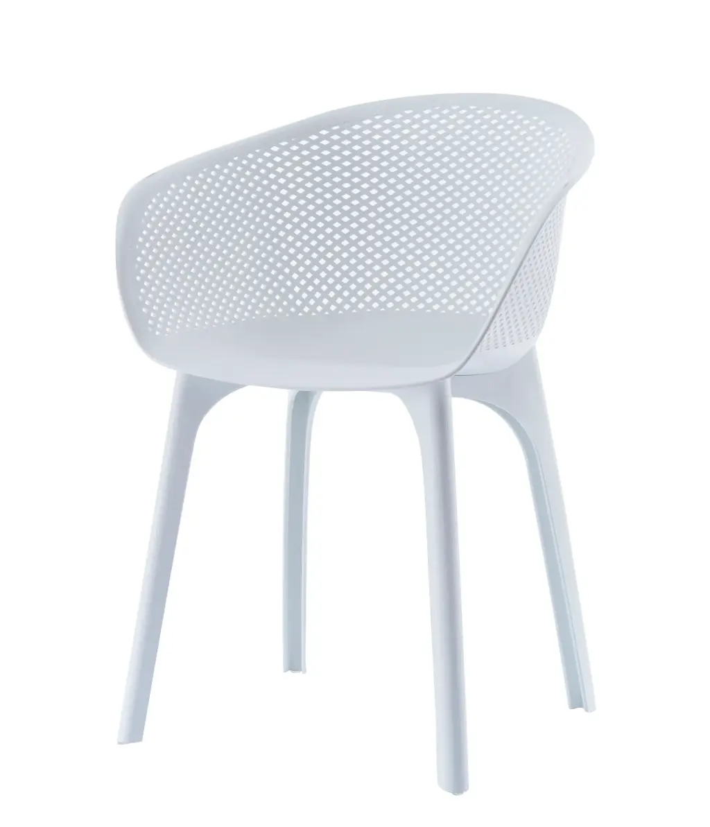 Cilla 4 Legged Polyprop Mesh Shell Chair (Each) - White