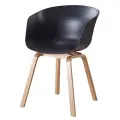 Nova Polyprop Tub Chair on Wooden Legs (Each) - Black image